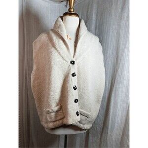 Vintage Vest Size M/L 90's Vintage Soft Cream Coastal Grandmother Vest